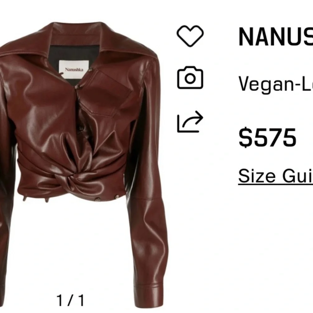 Nanushka Women's Vegan Leather Jacket Skirt set NWT - Picture 2 of 9